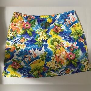 Carolina Blues Vintage by Carolina Colours Women’s Hawaiian Print Skort Size Lg
